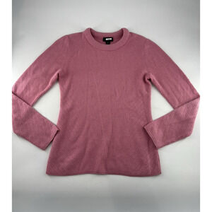 Luxury Carlisle Womens Sweater M Pink Cotton Cashmere Cozy Pastel Top Cottage